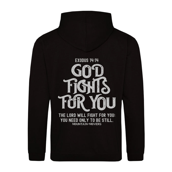 God vecht voor jou Hoodie Rugprint