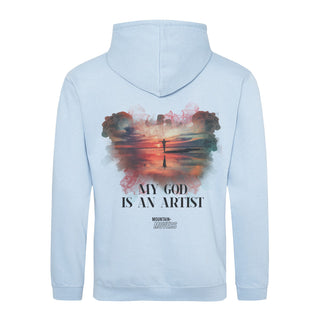 My God is an Artist Streetwear  Hoodie BackPrint Detailansicht, Mountain Movers christliche Streetwear