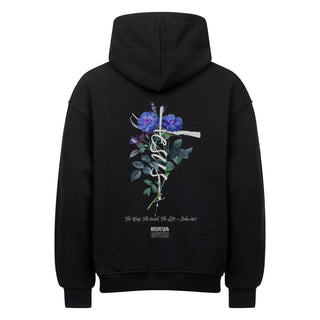 Jesus Cross Flower Oversized Hoodie BackPrint, christliche Streetwear von Mountain Movers