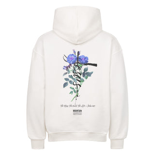 Jesus Cross Flower Oversized Hoodie BackPrint Variante, Mountain Movers christliches Design