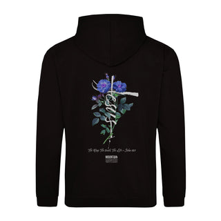 Jesus Cross Flower Hoodie BackPrint, christliche Streetwear von Mountain Movers