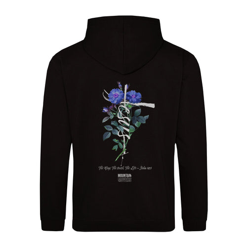 Jesus Cross Flower Hoodie BackPrint