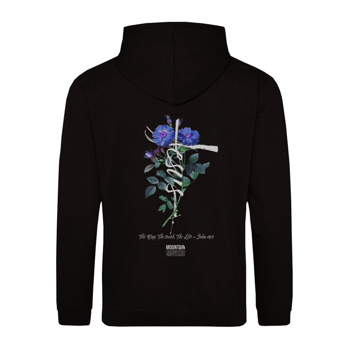 Jesus Cross Flower Hoodie BackPrint