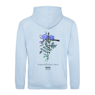 Jesus Cross Flower Hoodie BackPrint Detailansicht, Mountain Movers christliche Streetwear
