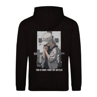 Battles Anime Hoodie BackPrint, christliche Streetwear von Mountain Movers
