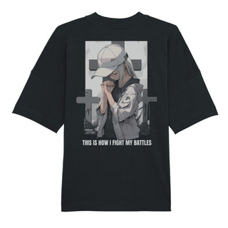 Battles Anime Oversized Shirt BackPrint Variante, Mountain Movers christliches Design