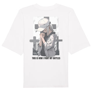 Battles Anime Oversized Shirt BackPrint Variante, Mountain Movers christliches Design