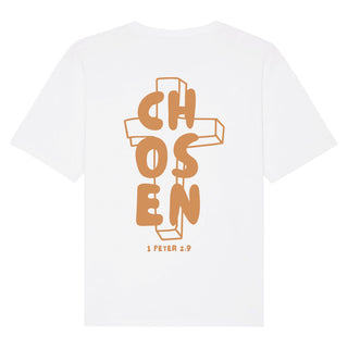 Chosen Oversized Shirt BackPrint Detailansicht, Mountain Movers christliche Streetwear