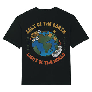 Salt & Light of the World Oversized Shirt BackPrint Variante, Mountain Movers christliches Design