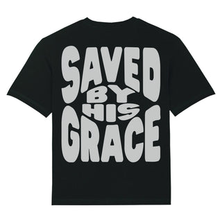 Saved by his Grace Oversized Shirt BackPrint Variante, Mountain Movers christliches Design
