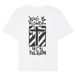 Jesus is my Savior Oversized Shirt BackPrint Detailansicht, Mountain Movers christliche Streetwear