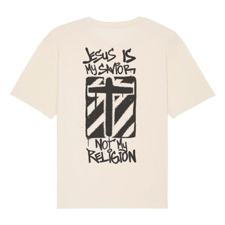 Jesus is my Savior Oversized Shirt BackPrint Detailansicht, Mountain Movers christliche Streetwear