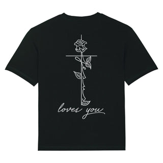 Jesus loves you Rose Oversized Shirt BackPrint Variante, Mountain Movers christliches Design