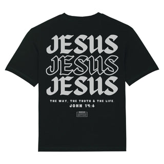 Jesus (John 14:6) Oversized Shirt BackPrint Variante, Mountain Movers christliches Design