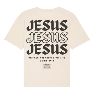 Jesus (John 14:6) Oversized Shirt BackPrint Detailansicht, Mountain Movers christliche Streetwear