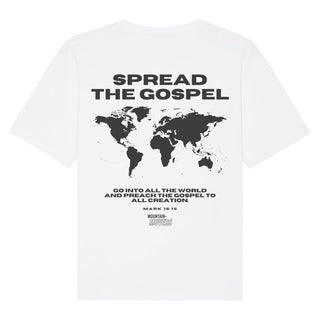 Gospel Streetwear Oversized Shirt BackPrint Detailansicht, Mountain Movers christliche Streetwear
