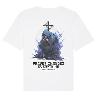 Prayer changes Anime Oversized Shirt Backprint Variante, Mountain Movers christliches Design