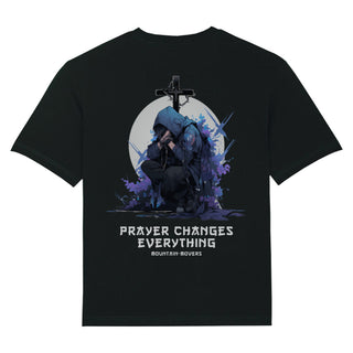 Prayer changes Anime Oversized Shirt Backprint Variante, Mountain Movers christliches Design