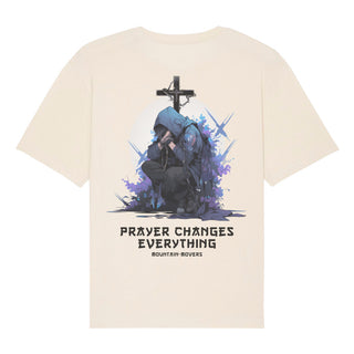 Prayer changes Anime Oversized Shirt Backprint Detailansicht, Mountain Movers christliche Streetwear