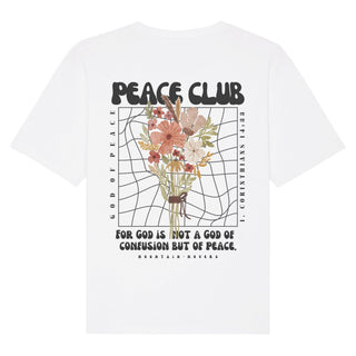 Peace Club Oversized Shirt BackPrint Detailansicht, Mountain Movers christliche Streetwear