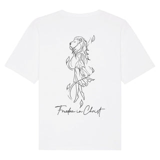 Freedom in Christ Oversized Shirt BackPrint Detailansicht, Mountain Movers christliche Streetwear