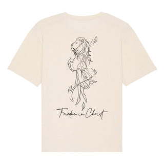 Freedom in Christ Oversized Shirt BackPrint Detailansicht, Mountain Movers christliche Streetwear