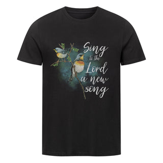 Sing to the Lord Bird Shirt Detailansicht, Mountain Movers christliche Streetwear
