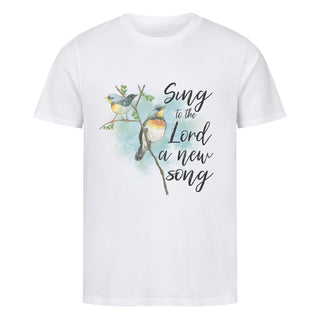 Sing to the Lord Bird Shirt Detailansicht, Mountain Movers christliche Streetwear