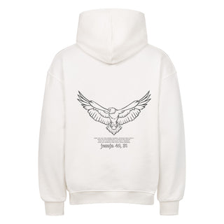Adler Oversized Hoodie BackPrint Variante, Mountain Movers christliches Design