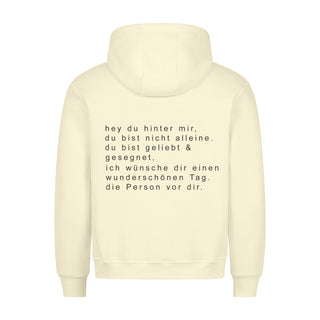 Hey Du Hoodie BackPrint Detailansicht, Mountain Movers christliche Streetwear