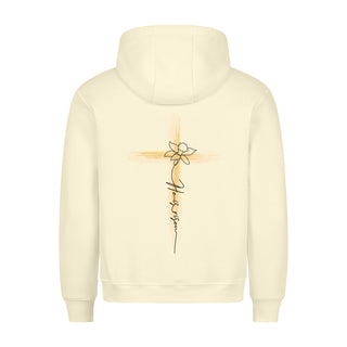 HE is Risen Narzisse Hoodie BackPrint Variante, Mountain Movers christliches Design