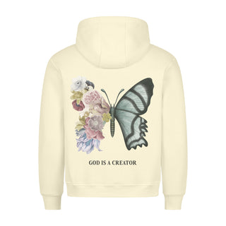 God is a Creator Hoodie BackPrint Detailansicht, Mountain Movers christliche Streetwear