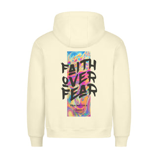 Faith over Fear Streetwear Hoodie BackPrint Detailansicht, Mountain Movers christliche Streetwear