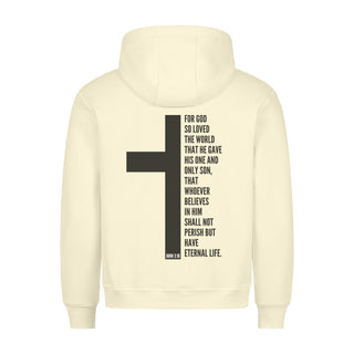 John 3:16 Hoodie BackPrint Detailansicht, Mountain Movers christliche Streetwear
