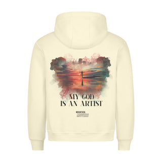 My God is an Artist Streetwear  Hoodie BackPrint Detailansicht, Mountain Movers christliche Streetwear