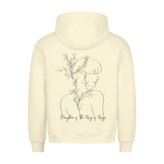 DAUGHTER OF KING OF KINGS HOODIE BackPrint Detailansicht, Mountain Movers christliche Streetwear