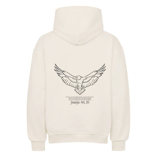 Adler Oversized Hoodie BackPrint Detailansicht, Mountain Movers christliche Streetwear
