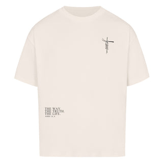 Jesus cross Front Oversized Shirt Detailansicht, Mountain Movers christliche Streetwear