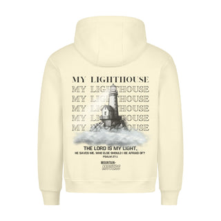 My Lighthouse Hoodie BackPrint Detailansicht, Mountain Movers christliche Streetwear