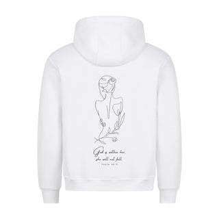 God is within her lineart Hoodie BackPrint Variante, Mountain Movers christliches Design