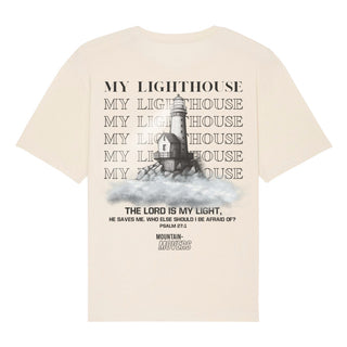 My Lighthouse Oversized Shirt BackPrint Detailansicht, Mountain Movers christliche Streetwear