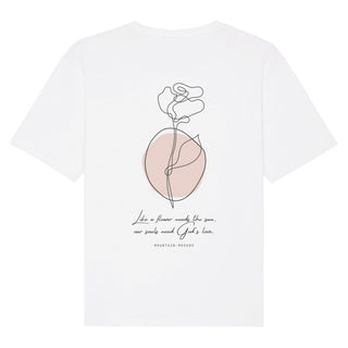Like a Flower Oversized Shirt BackPrint Detailansicht, Mountain Movers christliche Streetwear