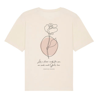 Like a Flower Oversized Shirt BackPrint Detailansicht, Mountain Movers christliche Streetwear