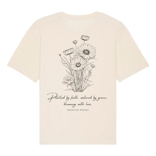 Planted by Faith Sketch Oversized Shirt BackPrint Variante, Mountain Movers christliches Design