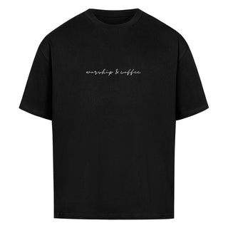 Worship & Coffee Oversized Shirt Variante, Mountain Movers christliches Design