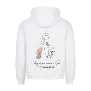 He cares for you Hoodie BackPrint Variante, Mountain Movers christliches Design