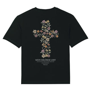 Mein Erlöser lebt Oversized Shirt BackPrint Detailansicht, Mountain Movers christliche Streetwear