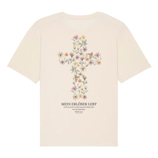 Mein Erlöser lebt Oversized Shirt BackPrint Detailansicht, Mountain Movers christliche Streetwear