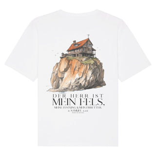 Der Herr ist mein Fels Oversized Shirt BackPrint Detailansicht, Mountain Movers christliche Streetwear