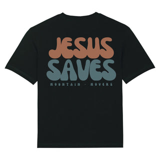 Jesus Saves Oversized Shirt BackPrint Detailansicht, Mountain Movers christliche Streetwear